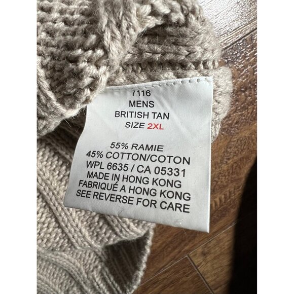 Woolrich Crew Neck Cable Knit Sweater Men’s Size XXL Ramie Blend VTG New - Picture 4 of 11
